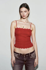 Vintage Solid Lace Camisole Mesh Sheer Top