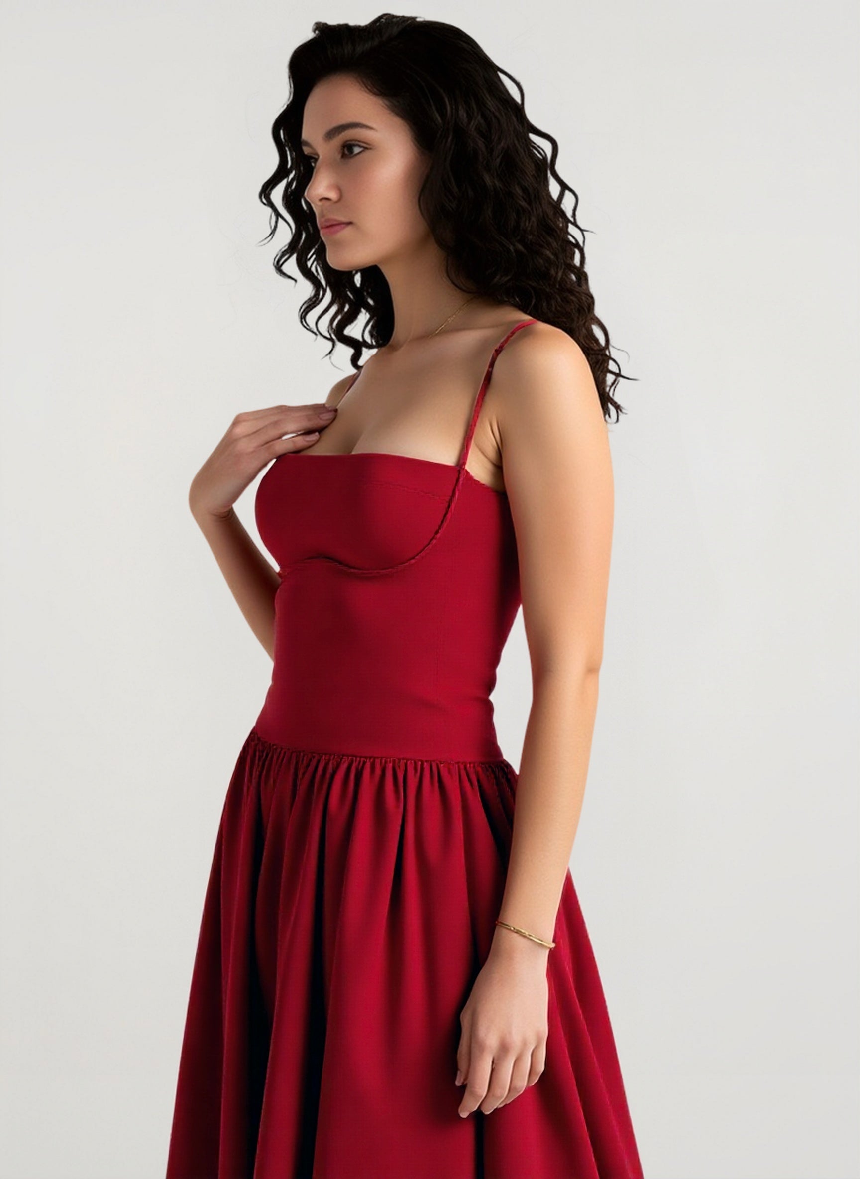 Elegant Vintage Cami Bodycon Midi Dress