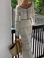 Contrast Binding Knit Set