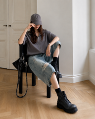 Loose Ripped Capri Wide Leg Jeans