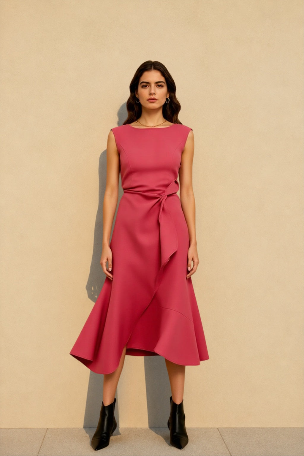 Sleeveless Round Neck Elegant Cocktail Dress