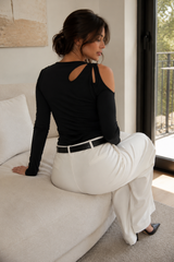 Off-Shoulder Bodycon Knit Top