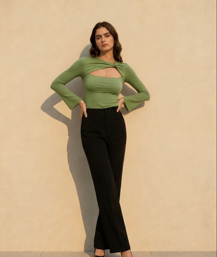 Striped Color Block Crew Neck Loose Long Sleeve Tee