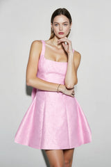 Square Neck Bow Bodycon Party Dress