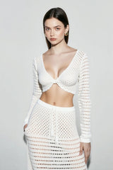Knit Beach Two Piece Long Sleeve Vacation Set