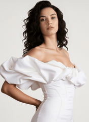 Waist Slimming Bodycon Off Shoulder Boned Ruffle Party Dress