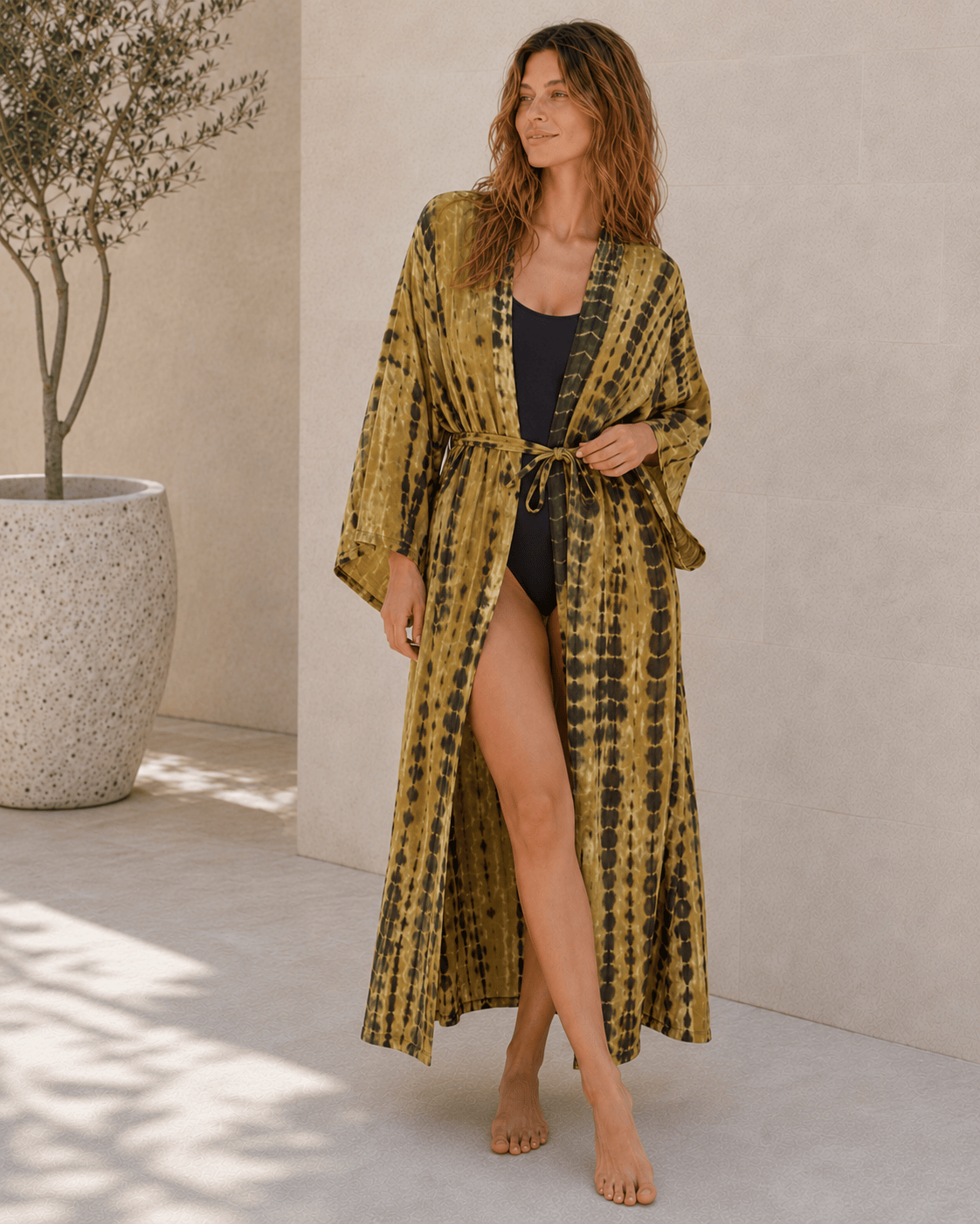 Tie Dye V-Neck Beach Cover Up