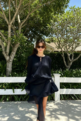 Ruffled Full Sleeve Mini Dress