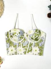 Floral Embroidered Sweetheart Corset