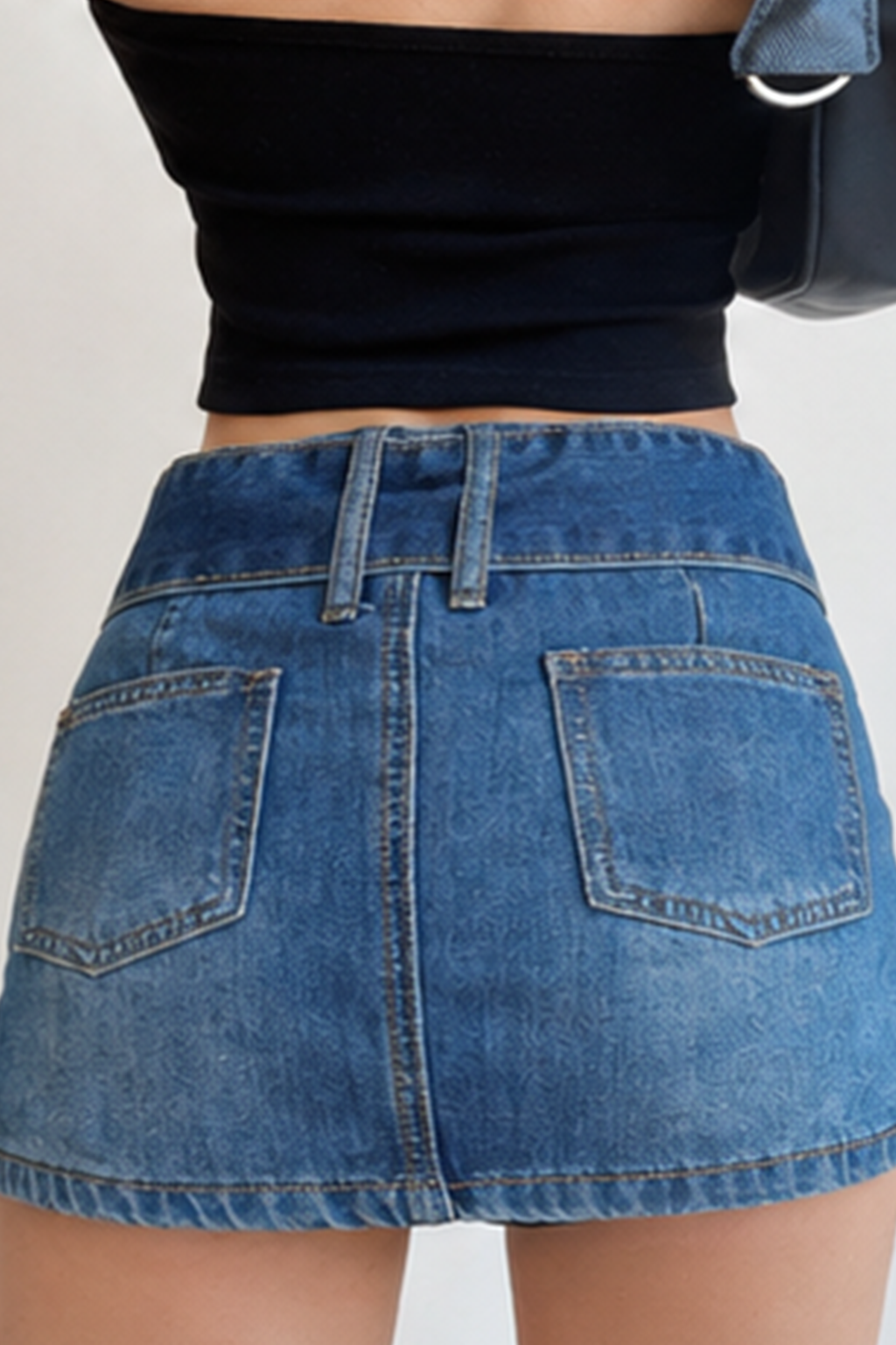 Sexy High Waist Denim Skort A Line Mini Skirt