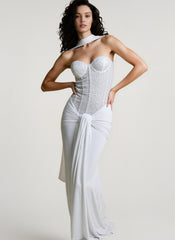 Deep Plunge Bodycon Mermaid Gown Prom Dress