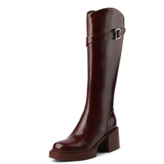 Barbas Women's Leather Knee High Black Boots
