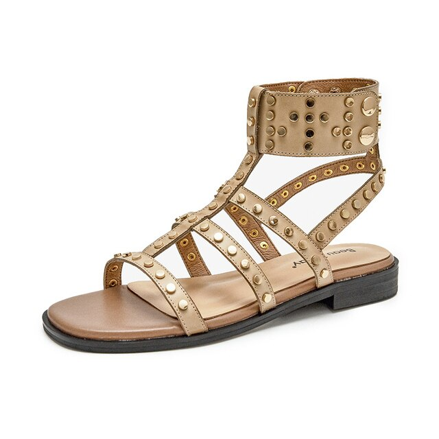 Bryony Women's Leather Gladiator Flat Sandal