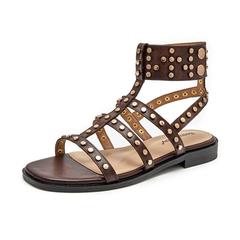 Bryony Women's Leather Gladiator Flat Sandal