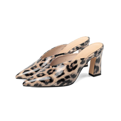 Cami Women's High Heel Patent Leather Mules