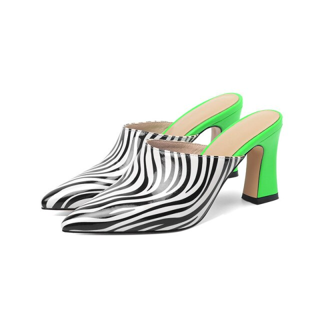 Cami Women's High Heel Patent Leather Mules