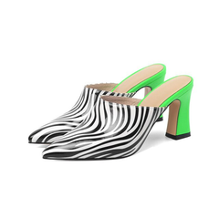 Cami Women's High Heel Patent Leather Mules