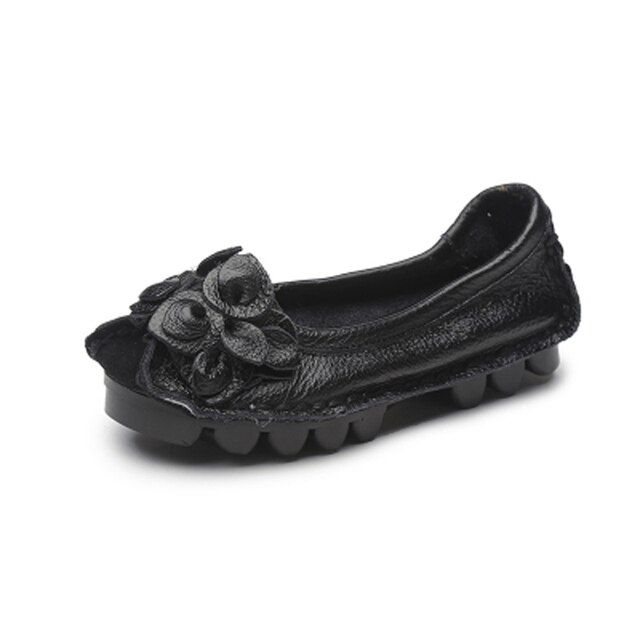 Dina Women's Flat Leather Loafer Shoes