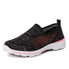 Estelita Women's Slip-On Breathable Mesh Summer Flat Black Shoes