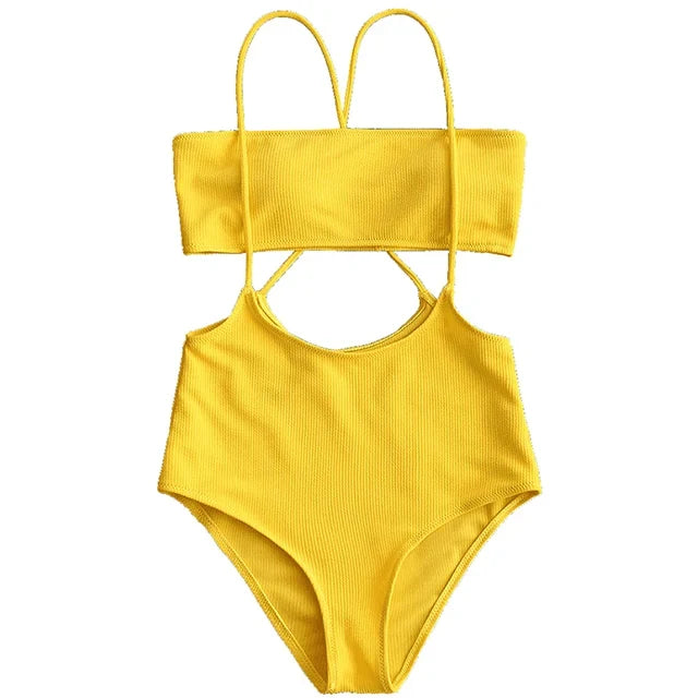 RIbbed Two Pieces Swimsuit