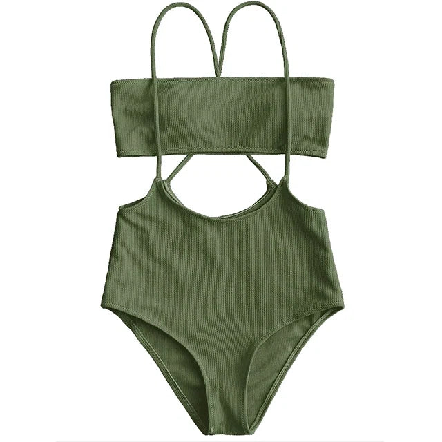 RIbbed Two Pieces Swimsuit