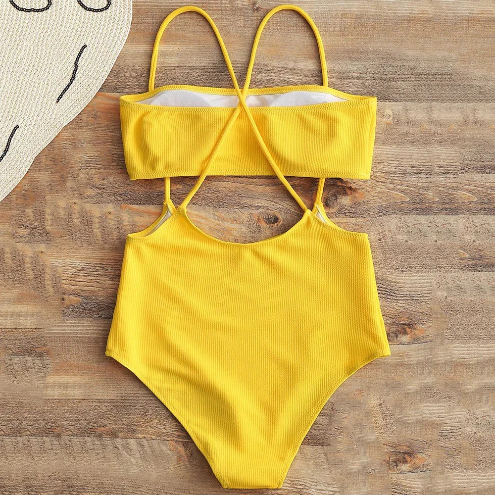 RIbbed Two Pieces Swimsuit