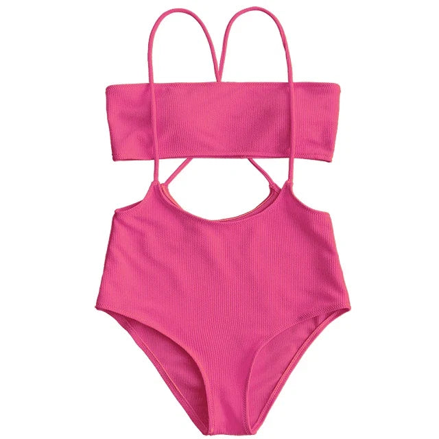 RIbbed Two Pieces Swimsuit