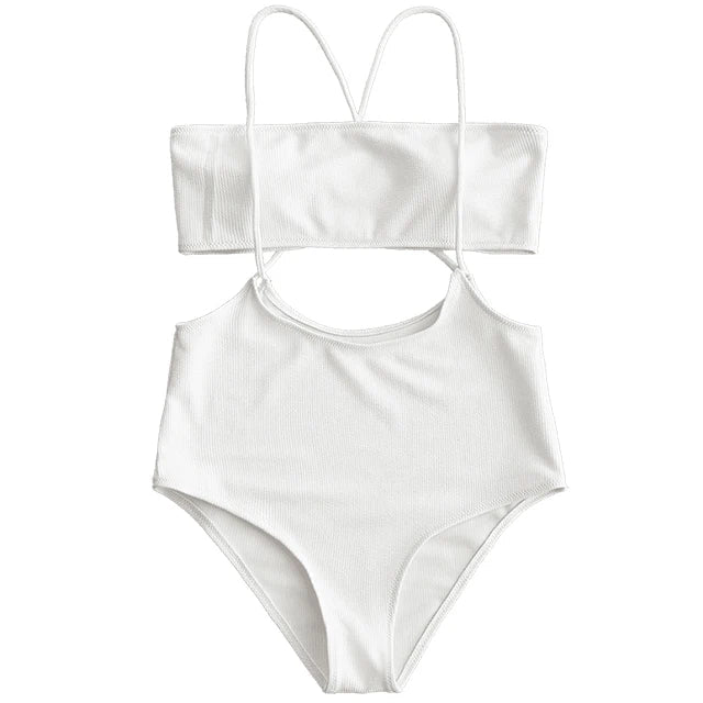 RIbbed Two Pieces Swimsuit