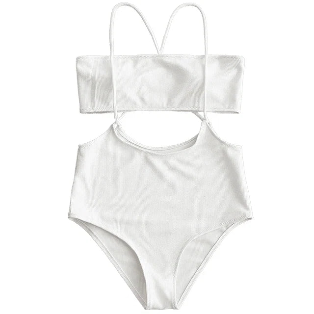 RIbbed Two Pieces Swimsuit