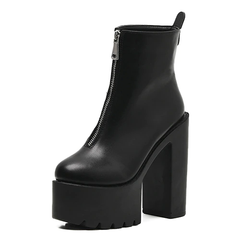 Hony Women's Leather High Heel Ankle Booties