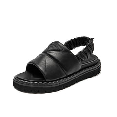 Litcy Women's Leather Elastic Band Sandal