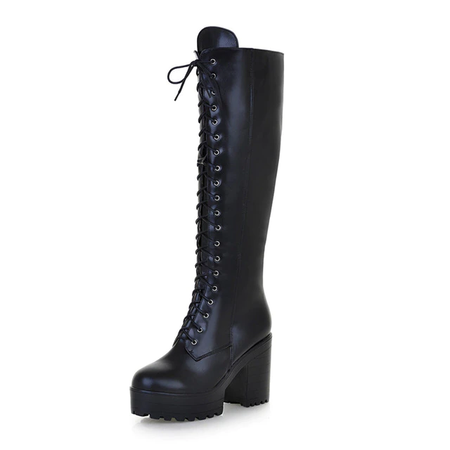 Perla Women's Lace-Up Platform Boots