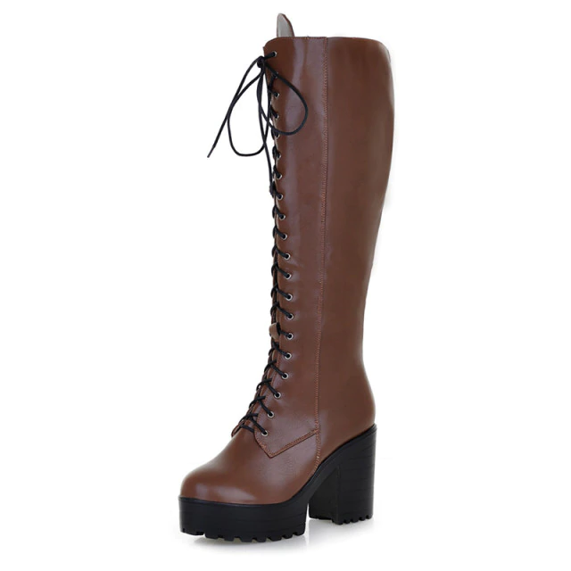 Perla Women's Lace-Up Platform Boots