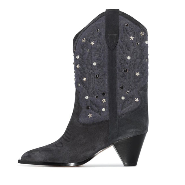 Russo Women's Rivets Mid-Calf Boots