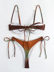 Sexy Brown Gradient Bikini Set