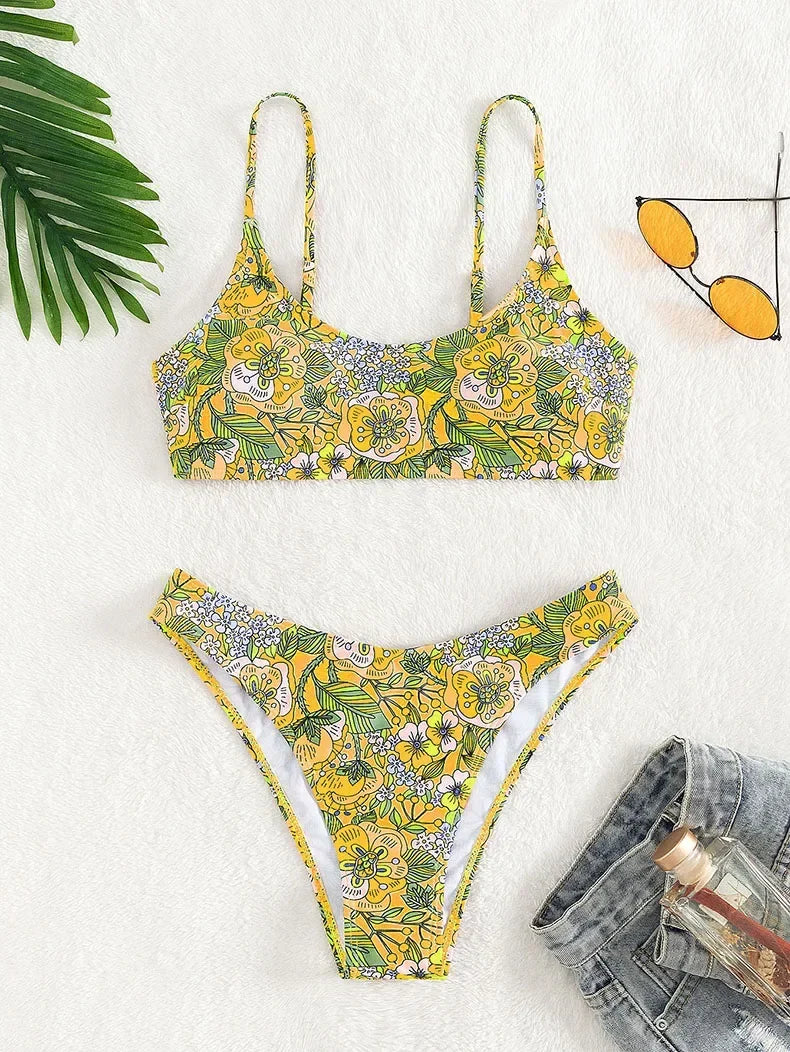 Halter Cut Out Beach Bathing Suit Thong Swimwear