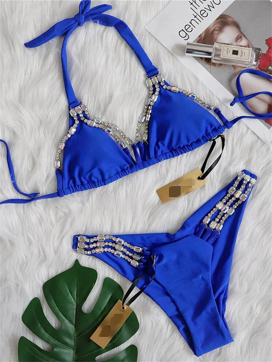 Sexy Rhinestone Bikini Set