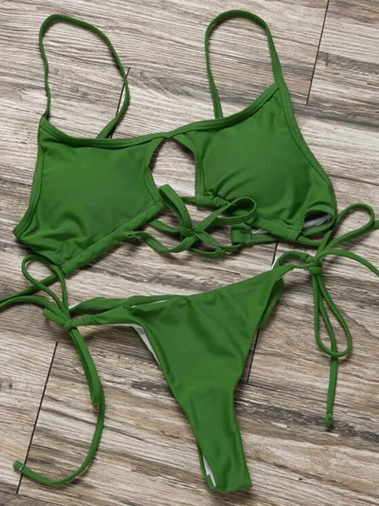 Sexy Hollow Out Micro Thong Bikini