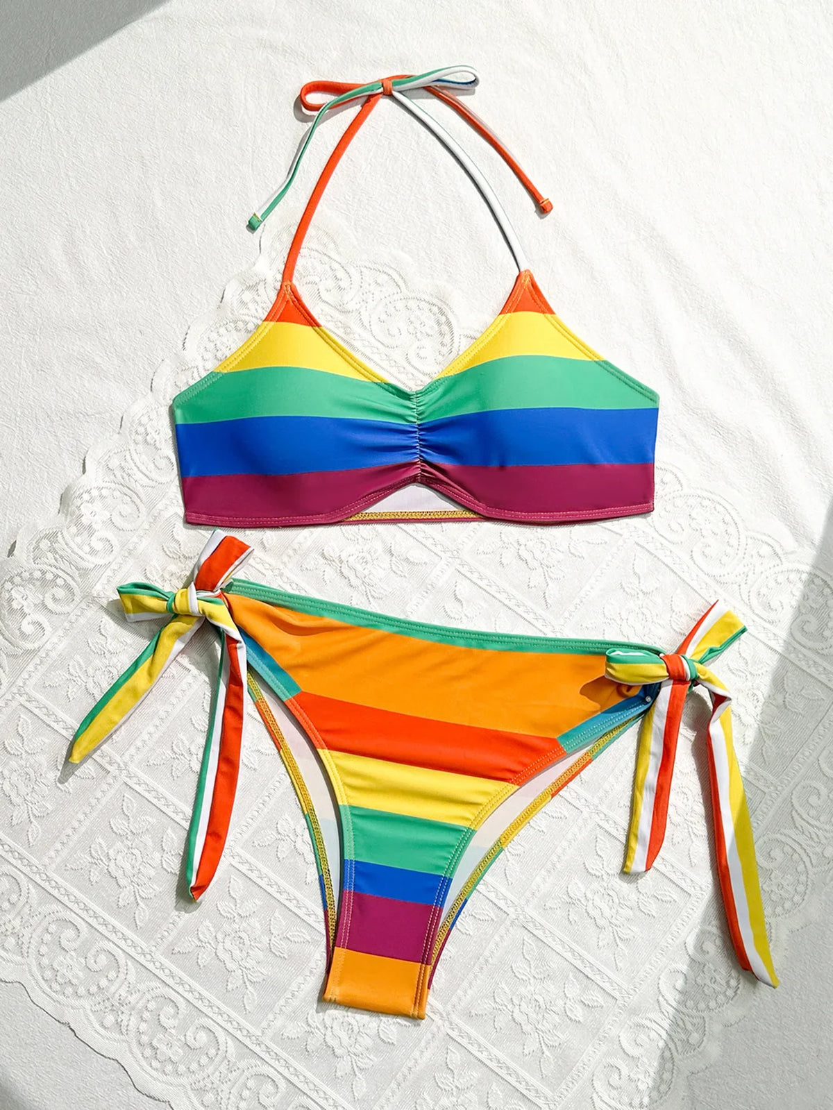 Women's Rainbow Color Bikini Set