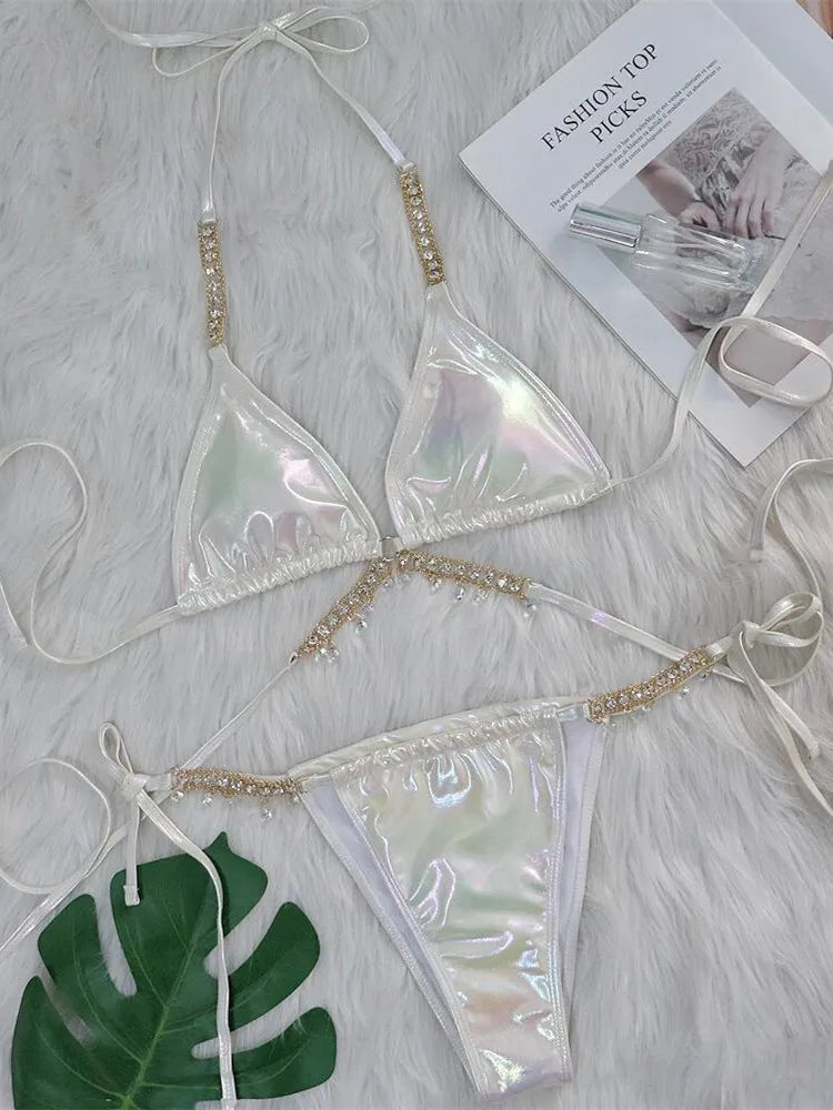 Sexy Pink Brozing Bikini Set