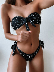 Front Tie Bandeau Bikini