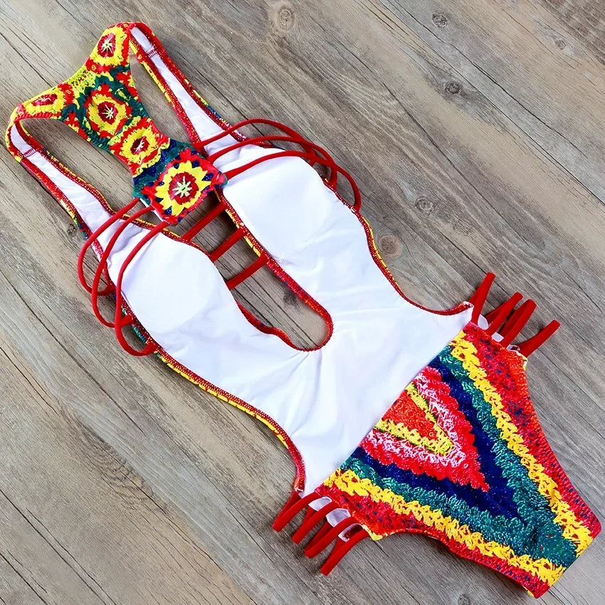 S - XXL Sexy Printed Women Swimwear One Piece Swimsuit