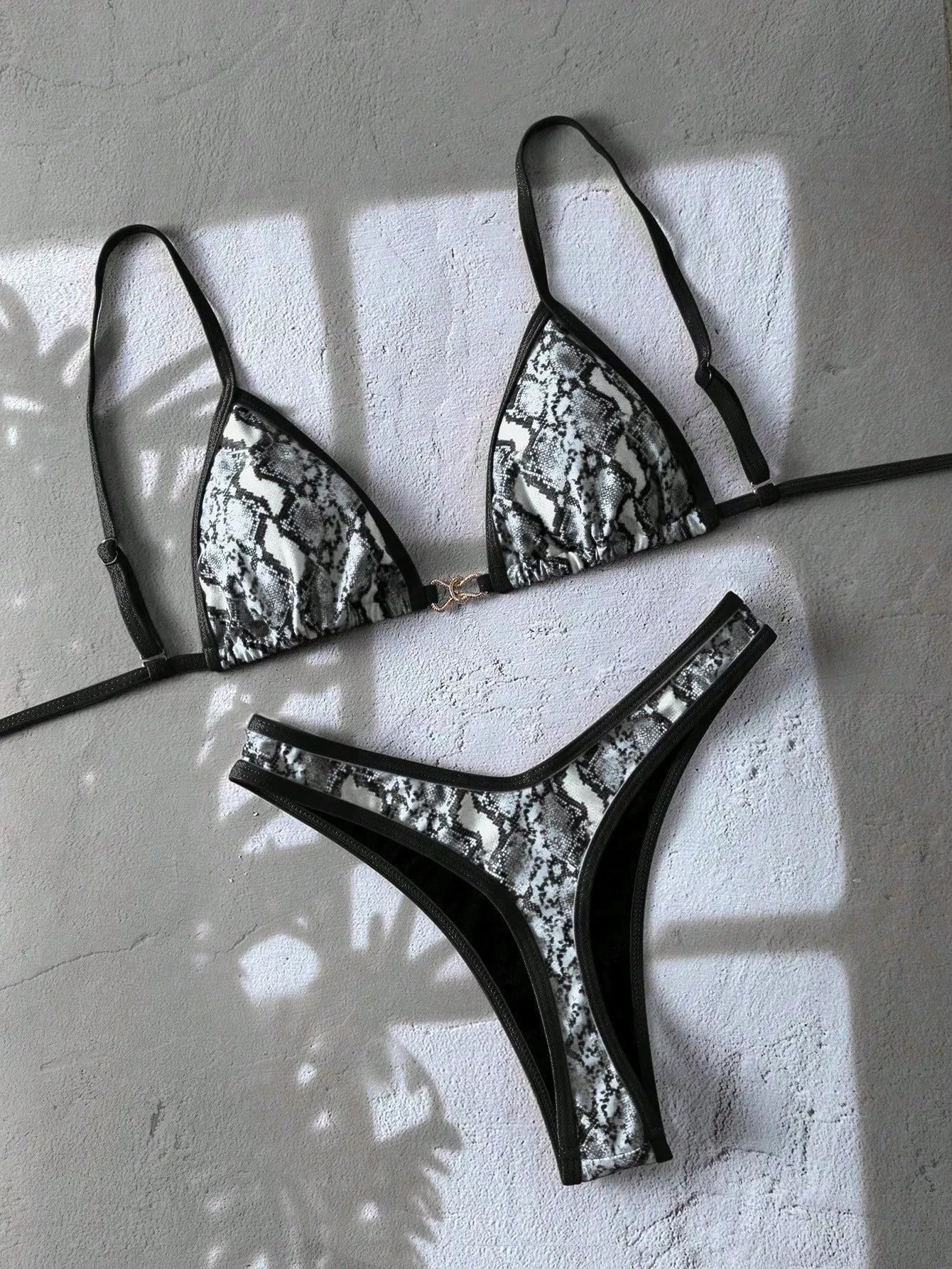 Sexy Black Zebra Print Micro Bikini