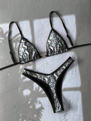 Sexy Black Zebra Print Micro Bikini