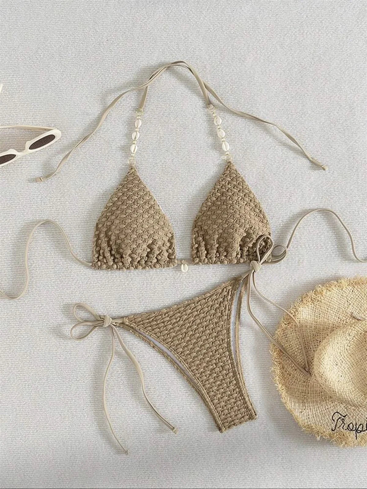 Sexy White Shell String Bikini