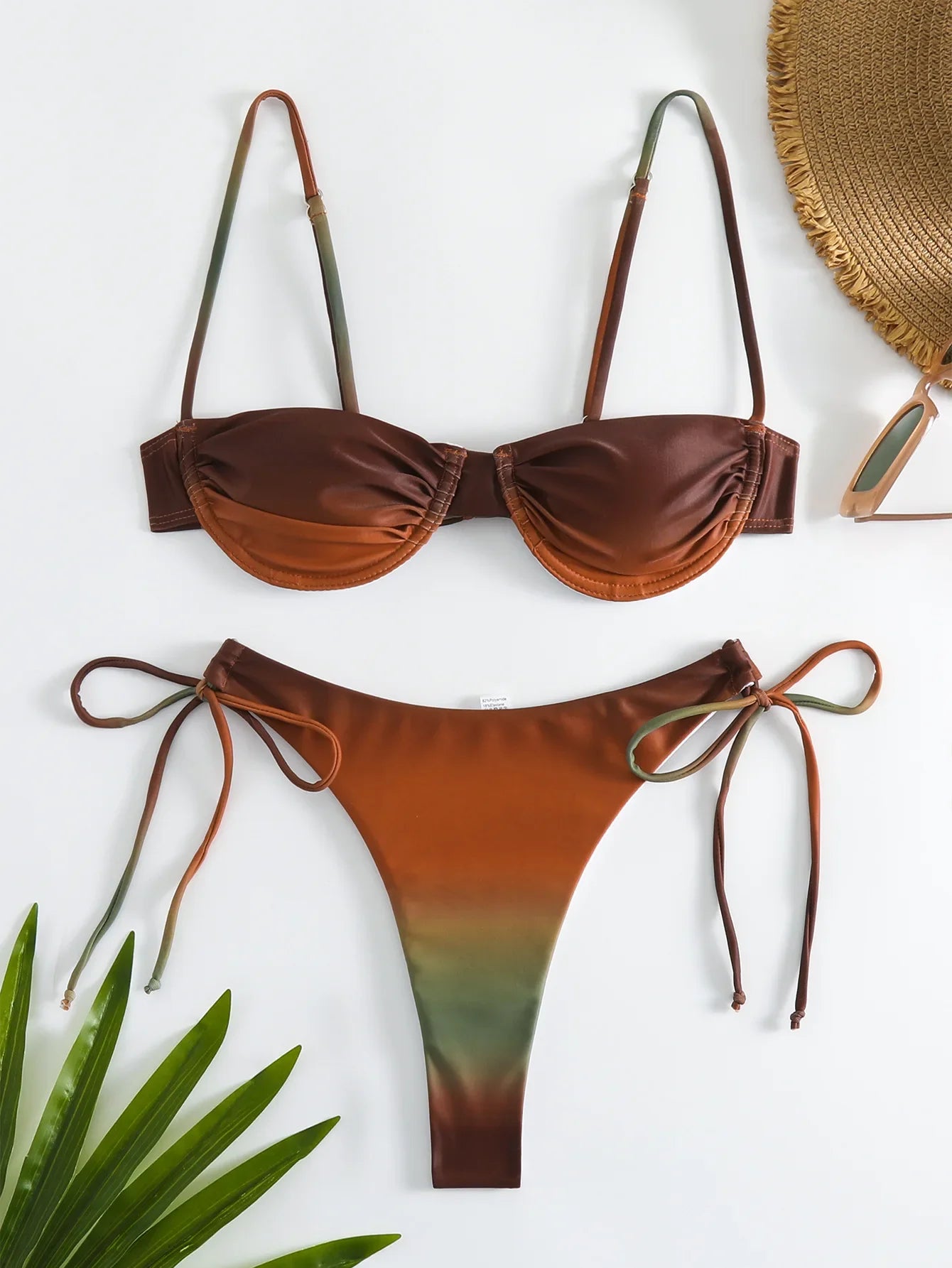 Sexy Brown Gradient Bikini Set