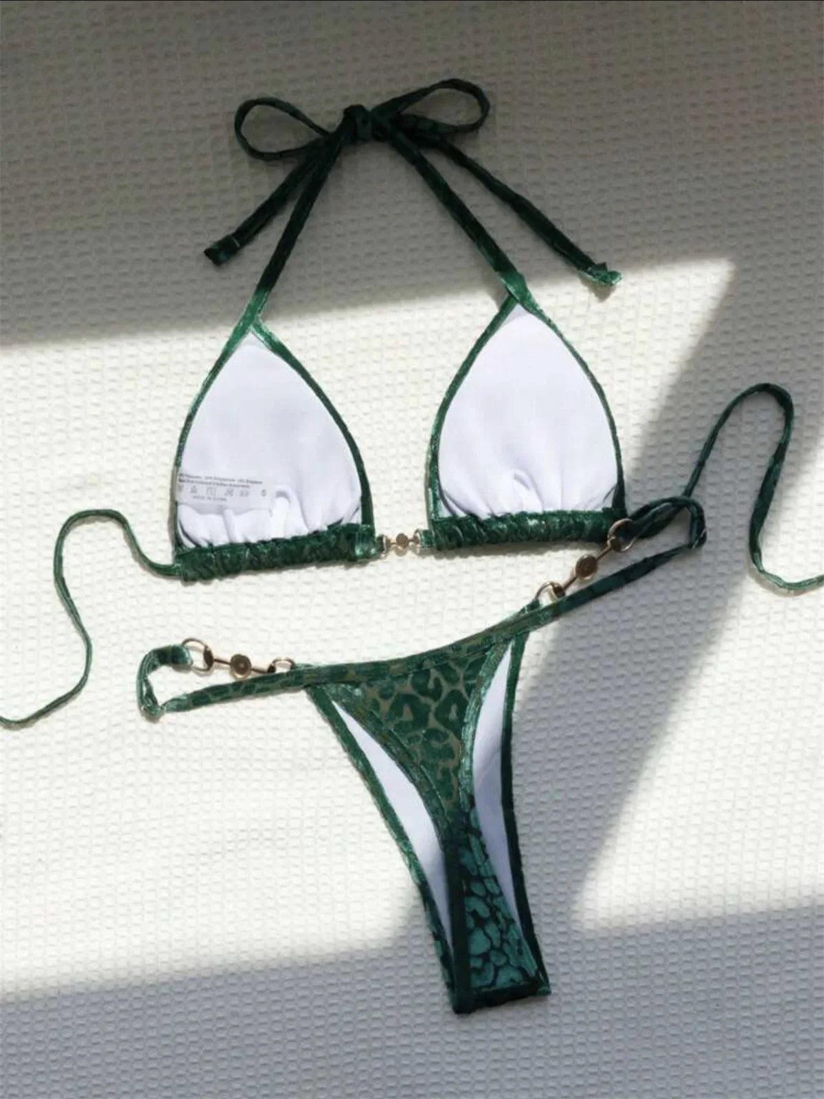 Sexy Green Leopard Print Bikini Set