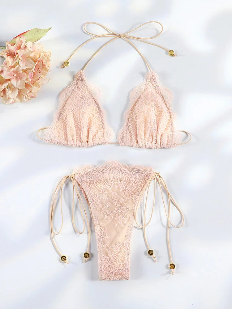 Sexy Hollow Lace Bikini