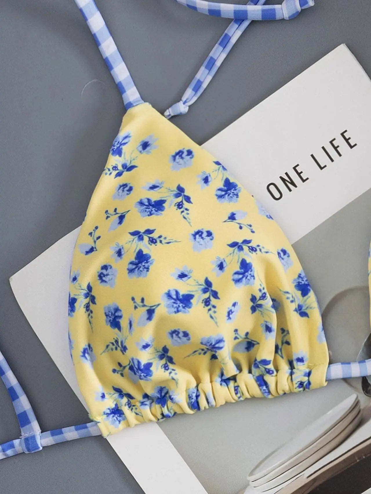 Sexy Yellow Floral Print Micro Bikini