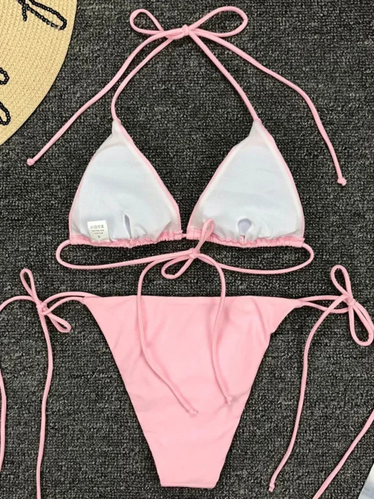 Neon Yellow Extreme Mini Micro Thong Bikini